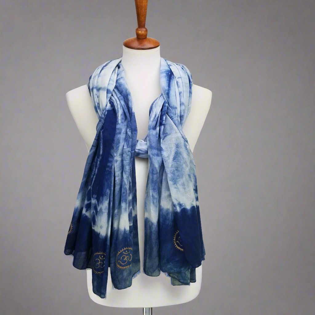 Eternity  Indigo Cotton Scarf